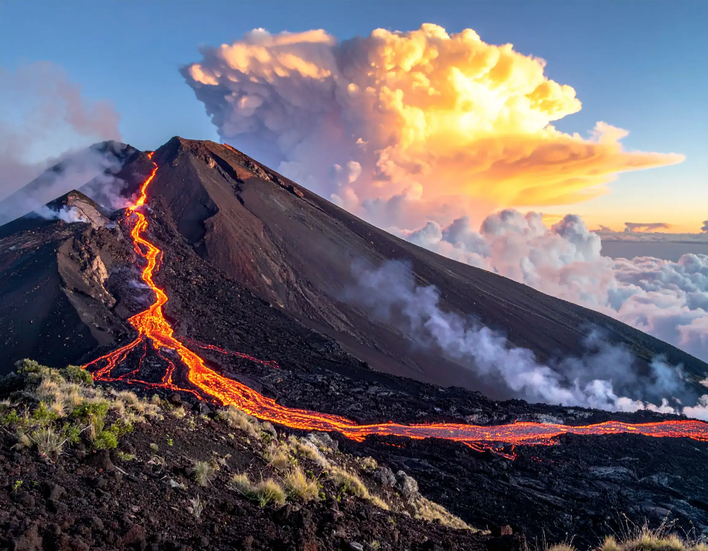 Eruption volcanique et cyclones à La Réunion