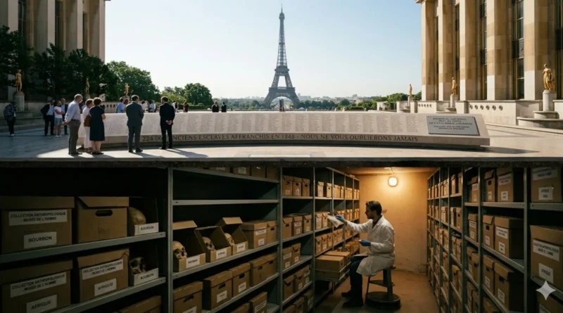 Mémorial et crânes au Trocadéro