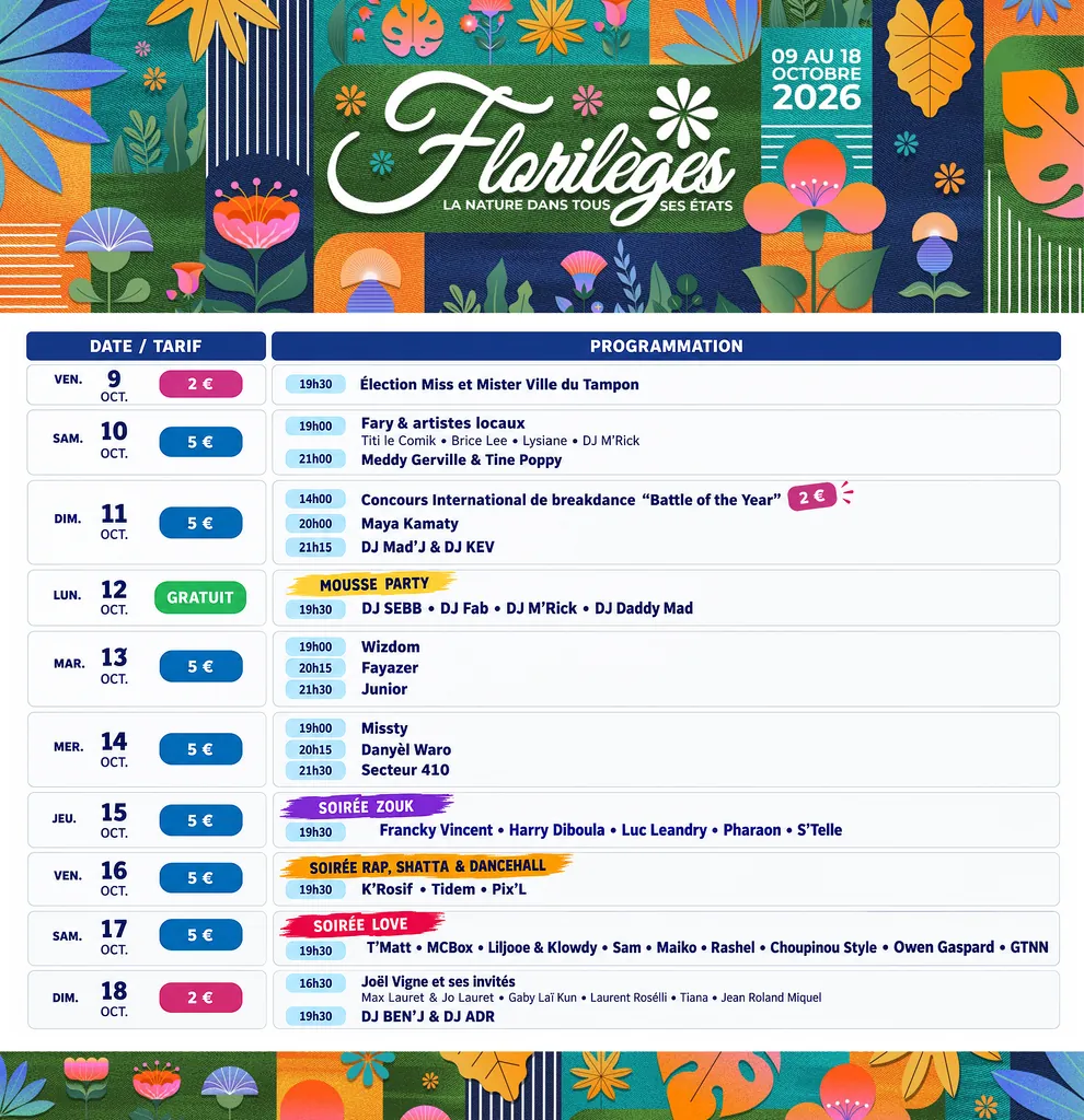 Florileges 2026 programmation